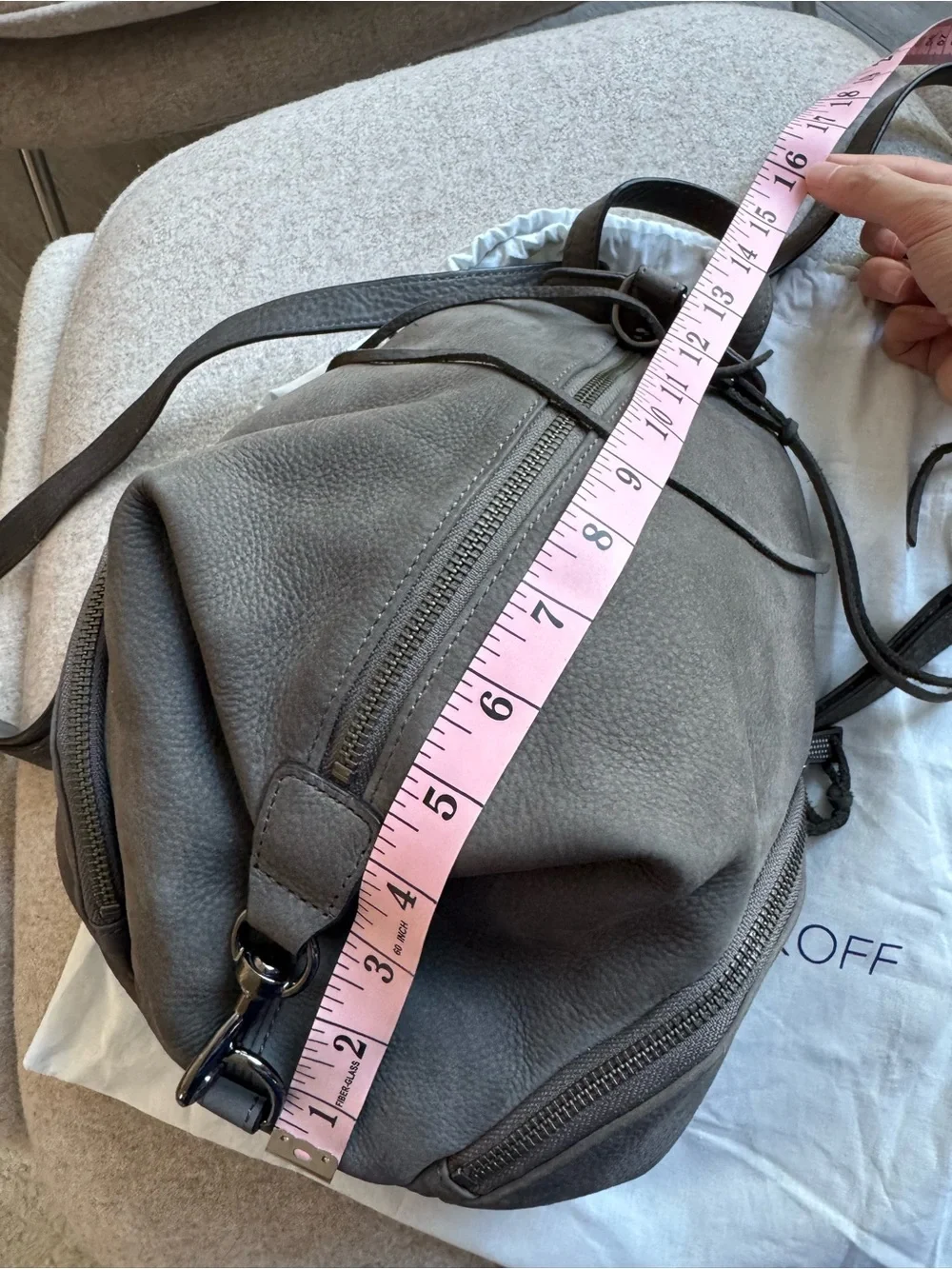 Rebecca Minkoff New Gray Julian Medium Leather Sling Backpack